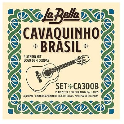 La Bella Cavaquinho Brasil Plain acero/bronce Wnd 4 cuerdas La Bella Cavaquinho Brasil Plain acero/bronce Wnd 4 cuerdas