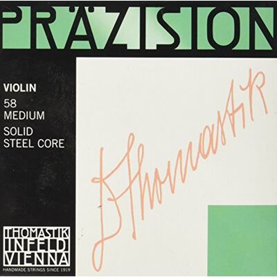 Thomastik-Infeld Thomastik Cuerdas para violín Precisión alma sólida en acero, juego 4/4 mediana con Mi en acero Thomastik-Infeld Thomastik Cuerdas para violín Precisión alma sólida en acero, juego 4/4 mediana con Mi en acero