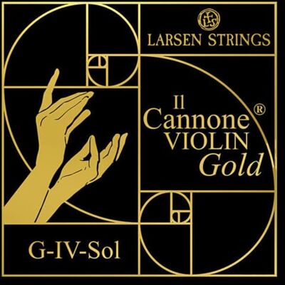 LARSEN STRINGS Larsen Il Cannone Gold SOL-Soloist Cuerda individual Violín 4/4 Núcleo de fibra de nailon multifilamento, Envoltura de oro Tensión 4,8 kg/10.6 lbs LARSEN STRINGS Larsen Il Cannone Gold SOL-Soloist Cuerda individual Violín 4/4 Núcleo de fibra de nailon multifilamento, Envoltura de oro Tensión 4,8 kg/10.6 lbs