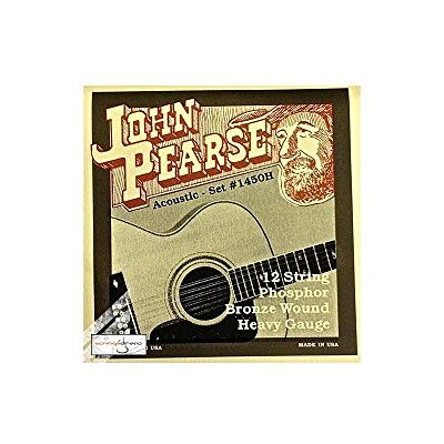 John Pearse Strings® 1450H C #-Tuning Para guitarra acústica de 12 cuerdas herida de bronce fósforo calibre pesado 13-56 John Pearse Strings® 1450H C #-Tuning Para guitarra acústica de 12 cuerdas herida de bronce fósforo calibre pesado 13-56
