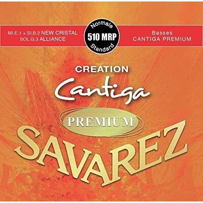 Savarez Creation Cantiga Premium 510MRP Guitarra de concierto Juego completo de 6 cuerdas Tensión normal agudas & graves Tensión total 38,8 kg/85,64 lbs Savarez Creation Cantiga Premium 510MRP Guitarra de concierto Juego completo de 6 cuerdas Tensión normal agudas & graves Tensión total 38,8 kg/85,64 lbs