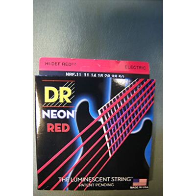DR Strings DR HiDef Red Neon Heavy 011", 014", 018", 028", 038" y 050" Juego de cuerdas para guitarra eléctrica (brilla en la oscuridad) DR Strings DR HiDef Red Neon Heavy 011", 014", 018", 028", 038" y 050" Juego de cuerdas para guitarra eléctrica (brilla en la oscuridad)
