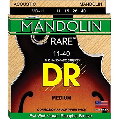 DR Strings Dr a medio-hecha MD de 11 Mandolin Medium Cuerdas DR Strings Dr a medio-hecha MD de 11 Mandolin Medium Cuerdas