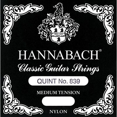 Hannabach Cuerdas para guitarra clásica Serie 839 Tensión Media para guitarra quint, nylon transparente, escala 530-550 mm Fis/F#2-8392MT Hannabach Cuerdas para guitarra clásica Serie 839 Tensión Media para guitarra quint, nylon transparente, escala 530-550 mm Fis/F#2-8392MT