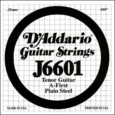 D'Addario , cuerda individual de acero para guitarra tenor, .010 D'Addario , cuerda individual de acero para guitarra tenor, .010