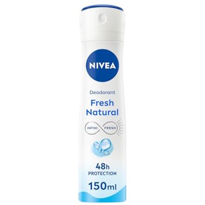 NIVEA Fresh Natural en pack de 6 (6 x 150 ml), desodorante de mujer con aroma fresco, desodorante spray sin aluminio para el cuidado femenino NIVEA Fresh Natural en pack de 6 (6 x 150 ml), desodorante de mujer con aroma fresco, desodorante spray sin aluminio para el cuidado femenino