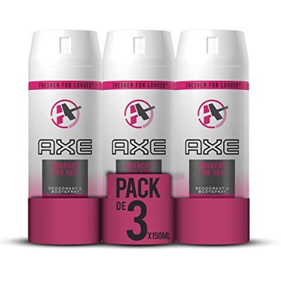 AXE Anarchy for Her Desodorante Bodyspray para mujer, protección, de 48 horas 150 ml, pack de 3 AXE Anarchy for Her Desodorante Bodyspray para mujer, protección, de 48 horas 150 ml, pack de 3