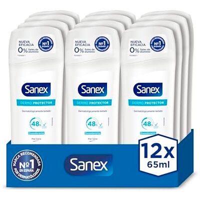 Sanex Dermo Protector Desodorante Stick para Mujeres y Hombres, Pack 12 uds x 65ml, hasta 48H de Protección Contra Olores, Restaura el pH Natural de la Piel, Dermatológicamente Testado Sanex Dermo Protector Desodorante Stick para Mujeres y Hombres, Pack 12 uds x 65ml, hasta 48H de Protección Contra Olores, Restaura el pH Natural de la Piel, Dermatológicamente Testado