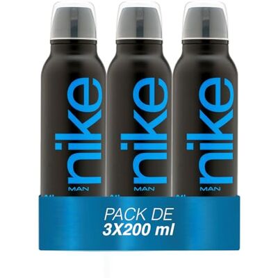 Nike Ultra Blue Pack de 3 x 200 ml, Desodorante Hombre Spray, Desodorante Antimanchas para Todo Tipo de Piel, 0% Sales de Aluminio, de Larga Duración, Fragancia Oriental Floral Nike Ultra Blue Pack de 3 x 200 ml, Desodorante Hombre Spray, Desodorante Antimanchas para Todo Tipo de Piel, 0% Sales de Aluminio, de Larga Duración, Fragancia Oriental Floral