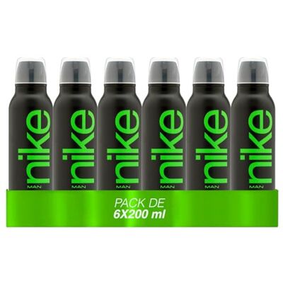 Nike Ultra Green Pack de 6 x 200 ml, Desodorante Hombre Spray, Desodorante Antimanchas para Todo Tipo de Piel, 0% Sales de Aluminio, de Larga Duración, Fragancia Amaderada Oriental Nike Ultra Green Pack de 6 x 200 ml, Desodorante Hombre Spray, Desodorante Antimanchas para Todo Tipo de Piel, 0% Sales de Aluminio, de Larga Duración, Fragancia Amaderada Oriental