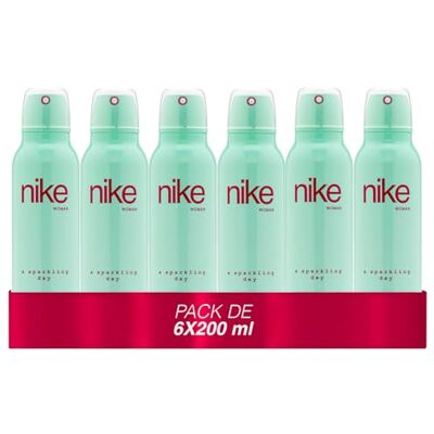 Nike A Sparkling Day Pack de 6 x 200 ml, Desodorante Mujer Spray, Desodorante Antimanchas para Todo Tipo de Piel, 0% Sales de Aluminio, Larga Duración, Fragancia Floral Oriental Nike A Sparkling Day Pack de 6 x 200 ml, Desodorante Mujer Spray, Desodorante Antimanchas para Todo Tipo de Piel, 0% Sales de Aluminio, Larga Duración, Fragancia Floral Oriental