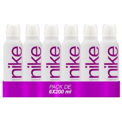 Nike Ultra Purple Pack de 6 x 200 ml, Desodorante Mujer Spray, Desodorante Antimanchas para Todo Tipo de Piel, 0% Sales de Aluminio, de Larga Duración, Fragancia Floral Afrutada Nike Ultra Purple Pack de 6 x 200 ml, Desodorante Mujer Spray, Desodorante Antimanchas para Todo Tipo de Piel, 0% Sales de Aluminio, de Larga Duración, Fragancia Floral Afrutada