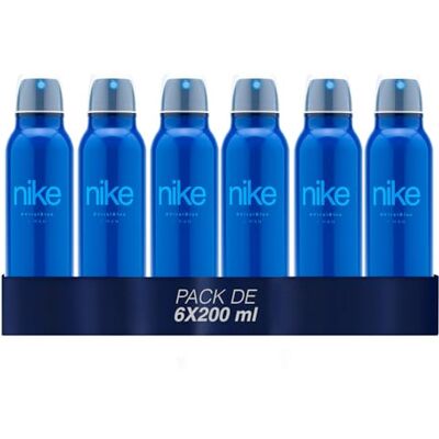 Nike Viral Blue Pack de 6 x 200 ml, Desodorante Hombre Spray, Desodorante Antimanchas para Todo Tipo de Piel, 0% Sales de Aluminio, de Larga Duración, Fragancia Cítrica Nike Viral Blue Pack de 6 x 200 ml, Desodorante Hombre Spray, Desodorante Antimanchas para Todo Tipo de Piel, 0% Sales de Aluminio, de Larga Duración, Fragancia Cítrica