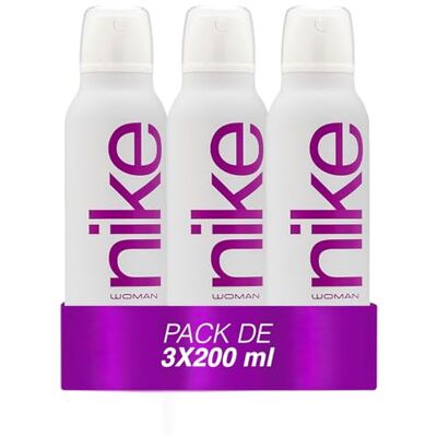 Nike Ultra Purple Pack de 3 x 200 ml, Desodorante Mujer Spray, Desodorante Antimanchas para Todo Tipo de Piel, 0% Sales de Aluminio, de Larga Duración, Fragancia Floral Afrutada Nike Ultra Purple Pack de 3 x 200 ml, Desodorante Mujer Spray, Desodorante Antimanchas para Todo Tipo de Piel, 0% Sales de Aluminio, de Larga Duración, Fragancia Floral Afrutada