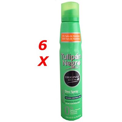 TULIPAN NEGRO Tulipán Negro Original Deo Spray 200ml. Pack de 6 TULIPAN NEGRO Tulipán Negro Original Deo Spray 200ml. Pack de 6