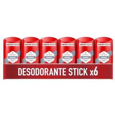 Old Spice Original Desodorante en Barra para Hombre Sin Aluminio, 6x50ml Old Spice Original Desodorante en Barra para Hombre Sin Aluminio, 6x50ml