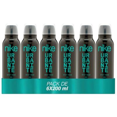 Nike Spicy Road Pack de 6 x 200 ml, Desodorante Hombre Spray, Desodorante Antimanchas para Todo Tipo de Piel, 0% Sales de Aluminio, de Larga Duración, Fragancia Cítrica Amaderada Nike Spicy Road Pack de 6 x 200 ml, Desodorante Hombre Spray, Desodorante Antimanchas para Todo Tipo de Piel, 0% Sales de Aluminio, de Larga Duración, Fragancia Cítrica Amaderada