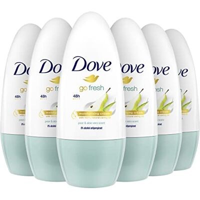 Dove ' Desodorante Roll On Mujer "Go Fresh – Pear & Aloe Vera – 6 Pack (6 x 50 ml) Dove ' Desodorante Roll On Mujer "Go Fresh – Pear & Aloe Vera – 6 Pack (6 x 50 ml)
