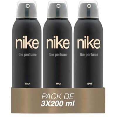 Nike The Perfume Man Pack de 3 x 200 ml, Desodorante Hombre Spray, Desodorante Antimanchas para Todo Tipo de Piel, 0% Sales de Aluminio, de Larga Duración, Fragancia Aromática Amaderada Nike The Perfume Man Pack de 3 x 200 ml, Desodorante Hombre Spray, Desodorante Antimanchas para Todo Tipo de Piel, 0% Sales de Aluminio, de Larga Duración, Fragancia Aromática Amaderada