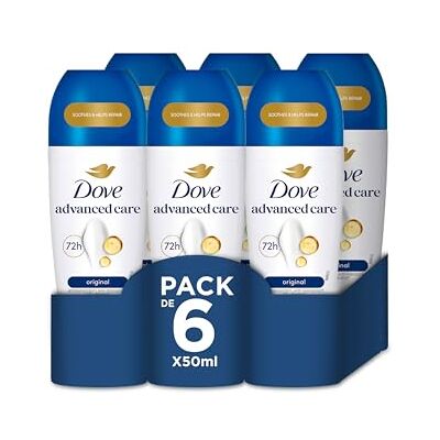 Dove Desodorante Roll-On 48h Original Sin Alcohol para Mujer, con Aceite Nutritivo 100% Natural y Antitranspirante, Pack de 6 x 50 ml Dove Desodorante Roll-On 48h Original Sin Alcohol para Mujer, con Aceite Nutritivo 100% Natural y Antitranspirante, Pack de 6 x 50 ml