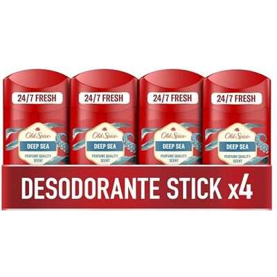 Old Spice Deep Sea Desodorante En Barra Para Hombres 4x50ml, Fresco 24 Horas, Todos Los Días Con Uso Diario, Perfume Duradero, Fragancia Excepcional, Protección Contra El Mal Olor Old Spice Deep Sea Desodorante En Barra Para Hombres 4x50ml, Fresco 24 Horas, Todos Los Días Con Uso Diario, Perfume Duradero, Fragancia Excepcional, Protección Contra El Mal Olor