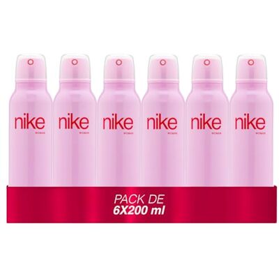 Nike Loving Floral Pack de 6 x 200 ml, Desodorante Mujer Spray, Desodorante Antimanchas para Todo Tipo de Piel, 0% Sales de Aluminio, de Larga Duración, Fragancia Floral Gourmand Nike Loving Floral Pack de 6 x 200 ml, Desodorante Mujer Spray, Desodorante Antimanchas para Todo Tipo de Piel, 0% Sales de Aluminio, de Larga Duración, Fragancia Floral Gourmand