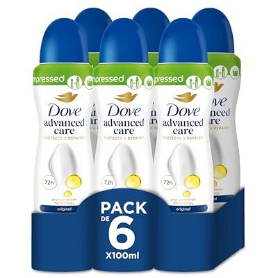 Dove Desodorante Original Protección 72 horas Spray, 100 ml, pack de 6 Unidades Dove Desodorante Original Protección 72 horas Spray, 100 ml, pack de 6 Unidades