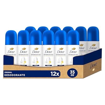 Dove Advanced Care Desodorante Original Protección 72 horas Spray 35ml, pack de 12 Unidades Dove Advanced Care Desodorante Original Protección 72 horas Spray 35ml, pack de 12 Unidades