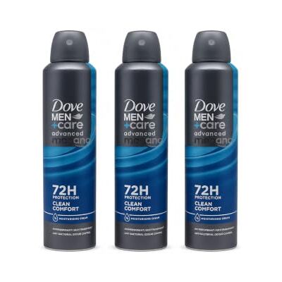 Dove Men+Care Desodorante antitranspirante en espray de 250 ml, paquete de 6 unidades Clean Comfort, protección 72H, frescura duradera Dove Men+Care Desodorante antitranspirante en espray de 250 ml, paquete de 6 unidades Clean Comfort, protección 72H, frescura duradera