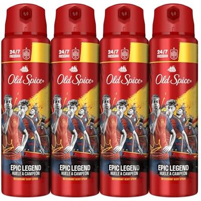 Old Spice Desodorante Corporal En Spray Para Hombres 4x150 ml Seleccion, Fresco 24Horas, Todos Los Días Con Uso Diario, Perfume Duradero, Protección Contra El Mal Olor, 0% Sales De Aluminio Old Spice Desodorante Corporal En Spray Para Hombres 4x150 ml Seleccion, Fresco 24Horas, Todos Los Días Con Uso Diario, Perfume Duradero, Protección Contra El Mal Olor, 0% Sales De Aluminio