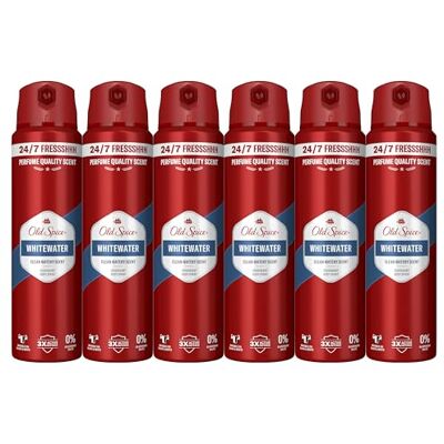 Old Spice Whitewater Desodorante Corporal En Spray Para Hombres 150 ml x 6, Fresco 24 Horas, Todos Los Días Con Uso Diario, Perfume Duradero, Fragancia Excepcional, Protección Contra El Mal Olor Old Spice Whitewater Desodorante Corporal En Spray Para Hombres 150 ml x 6, Fresco 24 Horas, Todos Los Días Con Uso Diario, Perfume Duradero, Fragancia Excepcional, Protección Contra El Mal Olor