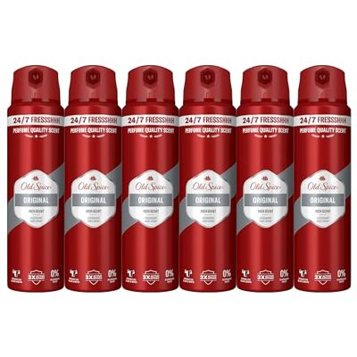 Old Spice Original Desodorante Corporal En Spray Para Hombres 150 ml, Fresco 24 Horas, Todos Los Días Con Uso Diario, Perfume Duradero, Fragancia Excepcional, Protección Contra El Mal Olor Old Spice Original Desodorante Corporal En Spray Para Hombres 150 ml, Fresco 24 Horas, Todos Los Días Con Uso Diario, Perfume Duradero, Fragancia Excepcional, Protección Contra El Mal Olor