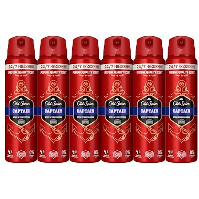 Old Spice Captain Desodorante Corporal En Spray Para Hombres 150 ml, Fresco 24 Horas, Todos Los Días Con Uso Diario, Perfume Duradero, Fragancia Excepcional, Protección Contra El Mal Olor Old Spice Captain Desodorante Corporal En Spray Para Hombres 150 ml, Fresco 24 Horas, Todos Los Días Con Uso Diario, Perfume Duradero, Fragancia Excepcional, Protección Contra El Mal Olor