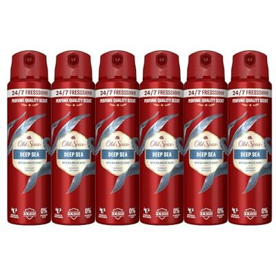 Old Spice Deep Sea Desodorante Corporal En Spray Para Hombres 150 ml, Fresco 24 Horas, Todos Los Días Con Uso Diario, Perfume Duradero, Fragancia Excepcional, Protección Contra El Mal Olor Old Spice Deep Sea Desodorante Corporal En Spray Para Hombres 150 ml, Fresco 24 Horas, Todos Los Días Con Uso Diario, Perfume Duradero, Fragancia Excepcional, Protección Contra El Mal Olor