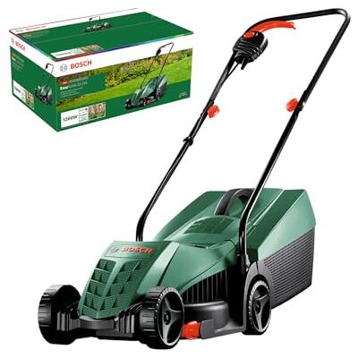 Bosch cortacésped con cable EasyRotak 32-235 (1200 W de potencia del motor, ancho de corte: 32 cm, cesta colectora de 31 litros, adecuado para jardines pequeños) Bosch cortacésped con cable EasyRotak 32-235 (1200 W de potencia del motor, ancho de corte: 32 cm, cesta colectora de 31 litros, adecuado para jardines pequeños)