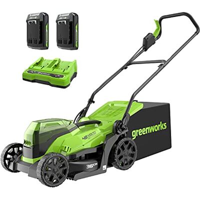 Cortacésped Greenworks GD24X2LM36K2x - Batería, 36cm, 250m2, 40L, 5 niveles Cortacésped Greenworks GD24X2LM36K2x - Batería, 36cm, 250m2, 40L, 5 niveles