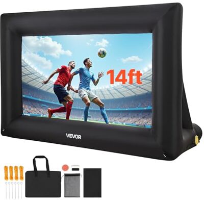 VEVOR Pantalla de Cine Inflable 272 x 150 cm Tela 600D Lavable con Bolsa de Almacenamiento Portátil Fácil de Instalar Pantalla de Proyección para Exteriores, Cine en casa, Fiestas, Marco Negro VEVOR Pantalla de Cine Inflable 272 x 150 cm Tela 600D Lavable con Bolsa de Almacenamiento Portátil Fácil de Instalar Pantalla de Proyección para Exteriores, Cine en casa, Fiestas, Marco Negro