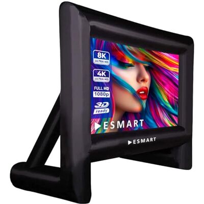 ESMART Public Air 14 Pantalla Hinchable, Ancho Total 323 cm, Tela: Blanca Área de proyección 247 × 137 cm, formato 16:9, tela blanca para cine en casa y presentaciones, uso móvil en exteriores ESMART Public Air 14 Pantalla Hinchable, Ancho Total 323 cm, Tela: Blanca Área de proyección 247 × 137 cm, formato 16:9, tela blanca para cine en casa y presentaciones, uso móvil en exteriores