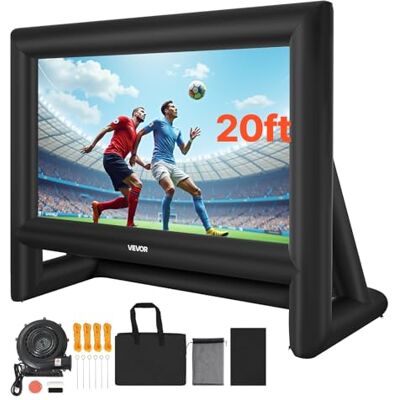 VEVOR Pantalla de Cine Inflable 386 x 217 cm 16:9 Lavable 600D con Bolsa de Almacenamiento Portátil Fácil de Instalar Visión de 160° Pantalla de Proyección para Exteriores, Cine en casa, Fiestas VEVOR Pantalla de Cine Inflable 386 x 217 cm 16:9 Lavable 600D con Bolsa de Almacenamiento Portátil Fácil de Instalar Visión de 160° Pantalla de Proyección para Exteriores, Cine en casa, Fiestas