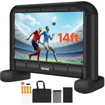 VEVOR Pantalla de Cine Inflable 259 x 146 cm 16:9 Lavable 600D con Bolsa de Almacenamiento Portátil Fácil de Instalar Visión de 160° Pantalla de Proyección para Exteriores, Cine en casa, Fiestas VEVOR Pantalla de Cine Inflable 259 x 146 cm 16:9 Lavable 600D con Bolsa de Almacenamiento Portátil Fácil de Instalar Visión de 160° Pantalla de Proyección para Exteriores, Cine en casa, Fiestas