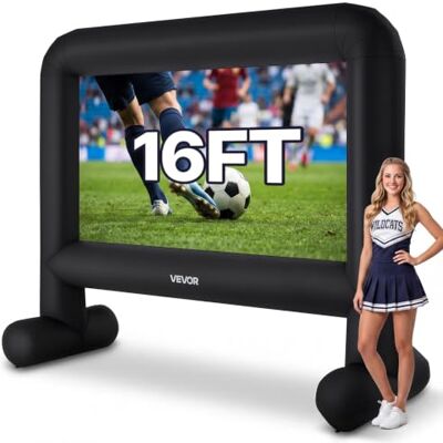 VEVOR Pantalla de Cine Inflable 288 x 155 cm 16:9 Lavable 600D con Bolsa de Almacenamiento Portátil Fácil de Instalar Visión de 160° Pantalla de Proyección para Exteriores, Cine en casa, Fiestas VEVOR Pantalla de Cine Inflable 288 x 155 cm 16:9 Lavable 600D con Bolsa de Almacenamiento Portátil Fácil de Instalar Visión de 160° Pantalla de Proyección para Exteriores, Cine en casa, Fiestas