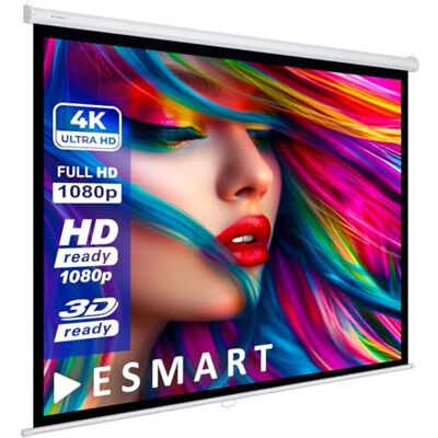 ESMART Economy EXR Pantalla Manual, Ancho Total 257 cm, Tela: Blanca Área de proyección 240 × 240 cm, formato 1:1, tela blanca para cine en casa y presentaciones, extracción manual ESMART Economy EXR Pantalla Manual, Ancho Total 257 cm, Tela: Blanca Área de proyección 240 × 240 cm, formato 1:1, tela blanca para cine en casa y presentaciones, extracción manual