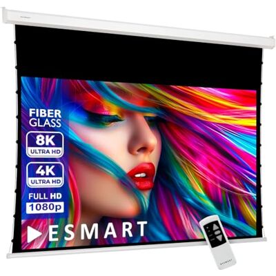 ESMART Professional TATENSO Pantalla tensada, Ancho Tot. 197 cm, Tela: Gris Área de proyección 160 × 90 cm, formato 16:9, tela gris de alto contraste para luz ambiental, mando a distancia ESMART Professional TATENSO Pantalla tensada, Ancho Tot. 197 cm, Tela: Gris Área de proyección 160 × 90 cm, formato 16:9, tela gris de alto contraste para luz ambiental, mando a distancia