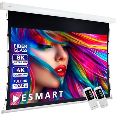 ESMART Expert XTS Pantalla tensada, Ancho Total 257 cm, Tela: Gris Área de proyección 221 × 125 cm, formato 16:9, tela gris de alto contraste para luz ambiental, mando a distancia ESMART Expert XTS Pantalla tensada, Ancho Total 257 cm, Tela: Gris Área de proyección 221 × 125 cm, formato 16:9, tela gris de alto contraste para luz ambiental, mando a distancia