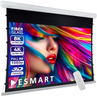 ESMART Expert XTR Pantalla tensada, Ancho Total 261 cm, Tela: acústica Área de proyección 221 × 125 cm, formato 16:9, tela acústica transparente para altavoces ocultos, mando a distancia ESMART Expert XTR Pantalla tensada, Ancho Total 261 cm, Tela: acústica Área de proyección 221 × 125 cm, formato 16:9, tela acústica transparente para altavoces ocultos, mando a distancia