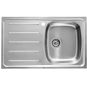 Roca Fregadero de 1 cubeta de acero inoxidable y escurridor a la izquierda Roca Fregadero de 1 cubeta de acero inoxidable y escurridor a la izquierda