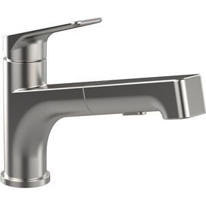 Villeroy & Boch Junis Shower grifería de cocina, alta presión, con rociador extraíble y función de conmutación, grifo de fregadero de bajo consumo, altura del caño 112 mm, acero inoxidable macizo Villeroy & Boch Junis Shower grifería de cocina, alta presión, con rociador extraíble y función de conmutación, grifo de fregadero de bajo consumo, altura del caño 112 mm, acero inoxidable macizo