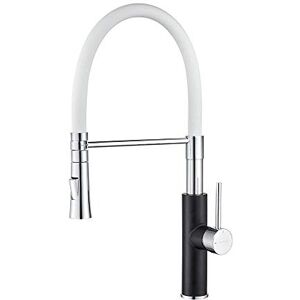 Ibergrif Grifo Cocina Flexible, Grifos Cocina Fregadero Profesional con Ducha de Mano y Caño Flexible, Grifo de Cocina Monomando Extraible, Giratorio de 360°, , Blanco Ibergrif Grifo Cocina Flexible, Grifos Cocina Fregadero Profesional con Ducha de Mano y Caño Flexible, Grifo de Cocina Monomando Extraible, Giratorio de 360°, , Blanco