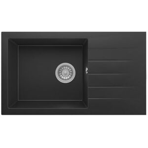 respekta Fregadero de granito macizo Almonto, 76 x 43,5 cm, color negro/empotrable, reversible, extragrande, resistente al calor, resistente a los arañazos respekta Fregadero de granito macizo Almonto, 76 x 43,5 cm, color negro/empotrable, reversible, extragrande, resistente al calor, resistente a los arañazos