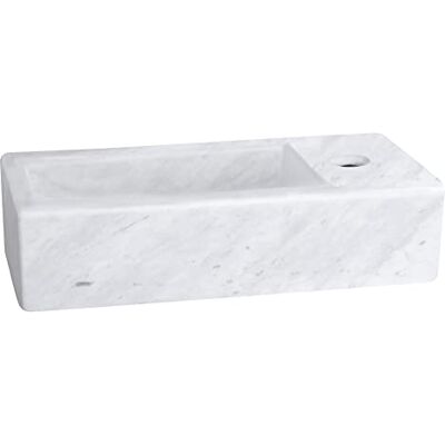 Differnz Differenz Helios Lavabo de mármol con Orificio para Grifo a la Derecha Fregadero para encimera o Armario bajo Lavabo 37,5 x 18,5 x 9,5 cm Blanco Differnz Differenz Helios Lavabo de mármol con Orificio para Grifo a la Derecha Fregadero para encimera o Armario bajo Lavabo 37,5 x 18,5 x 9,5 cm Blanco